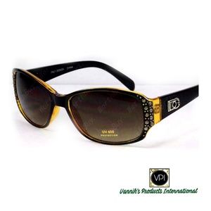 UV400 OvalShaped Rhinestone Retro Oversized Shades